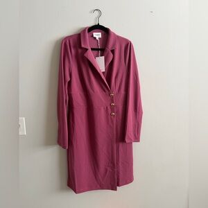 ANDREE BY UNIT long sleeve wrap dress with buttons. Mulberry mauve